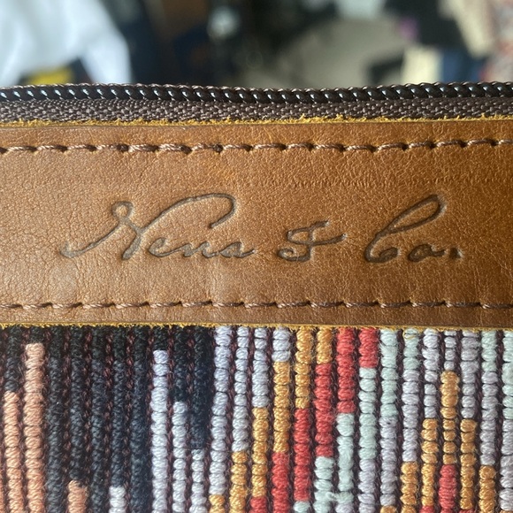 EUC Nena & Co OOAK Everything Clutch Wallet Leather Vintage Huipil - Picture 5 of 6